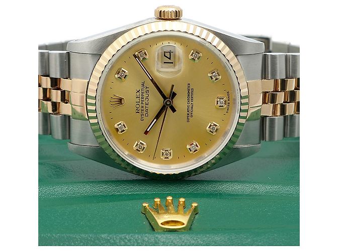 Rolex Orologio combinazione da uomo Datejust After Diamond Champagne Gold D'oro - vista 22