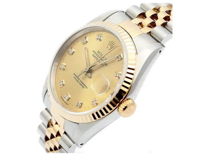 Rolex Orologio combinazione da uomo Datejust After Diamond Champagne Gold D'oro - vista 9