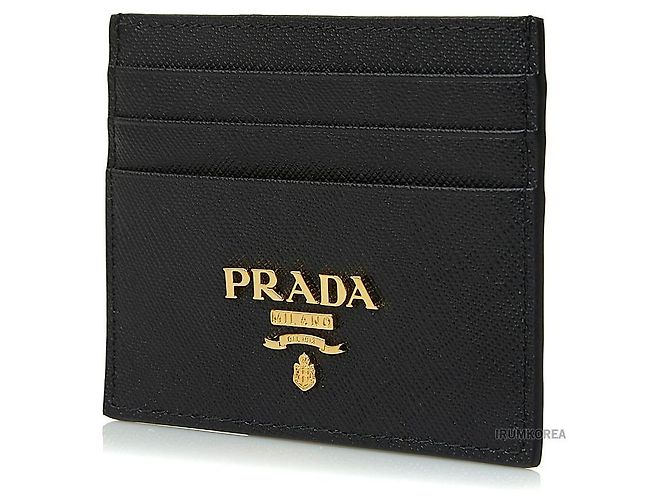 Prada Kartenetui mit Metall-Logo Schwarz - Ansicht 2