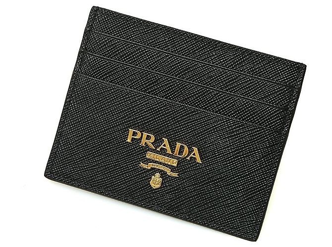 Prada Kartenetui mit Metall-Logo Schwarz - Ansicht 4