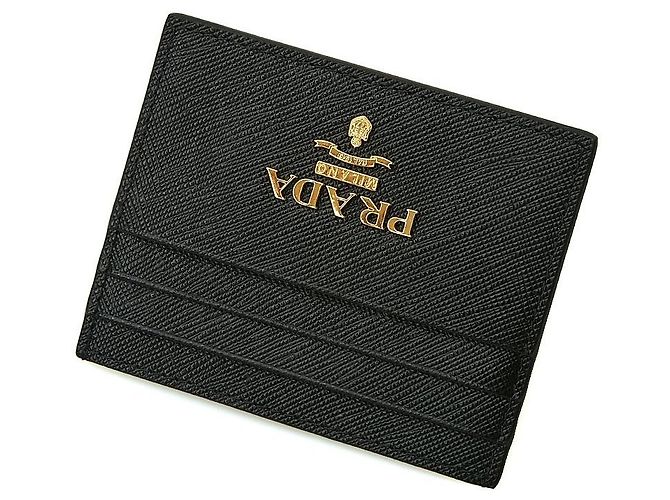 Prada Kartenetui mit Metall-Logo Schwarz - Ansicht 5