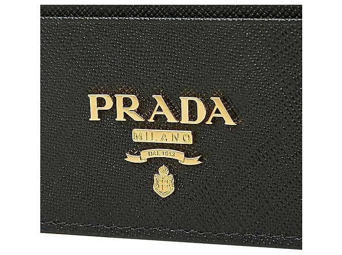 Prada Kartenetui mit Metall-Logo Schwarz - Ansicht 6