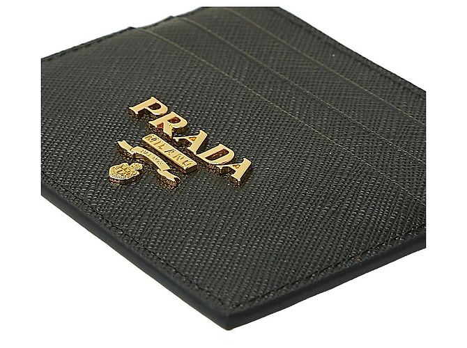 Prada Kartenetui mit Metall-Logo Schwarz - Ansicht 7