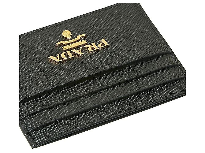Prada Kartenetui mit Metall-Logo Schwarz - Ansicht 8