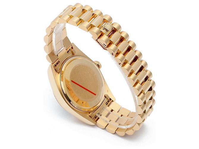 Rolex Orologio d'oro personalizzato da uomo Day-Date quadrante verde oliva - vista 14
