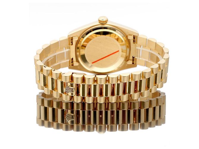 Rolex Orologio d'oro personalizzato da uomo Day-Date quadrante verde oliva - vista 20