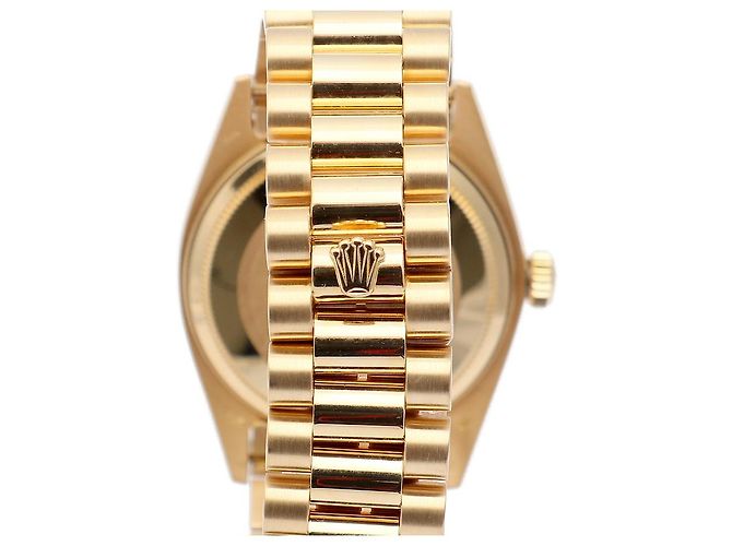 Rolex Orologio d'oro personalizzato da uomo Day-Date quadrante verde oliva - vista 7