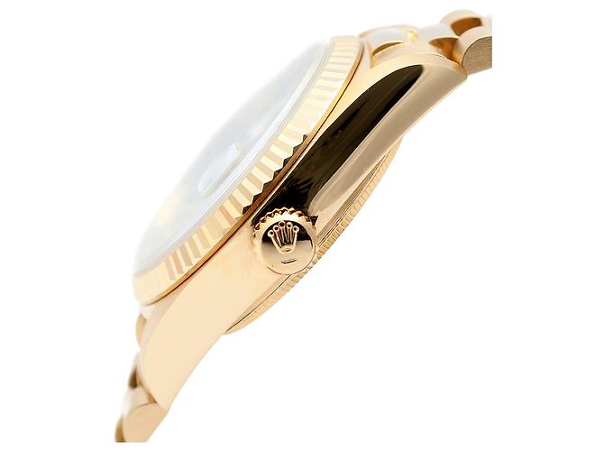 Rolex Orologio d'oro personalizzato da uomo Day-Date quadrante verde oliva - vista 8