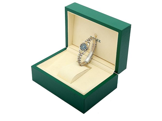 Rolex Orologio combinazione da donna Datejust con quadrante blu ombre originale e diamanti - vista 25