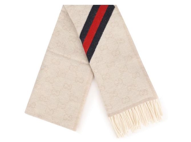 Gucci Sciarpa in lana Web New Nicky Marrone - vista 4