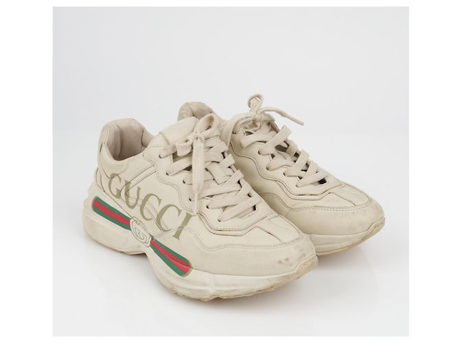 Gucci Sneakers in pelle Rayton Logo da donna Ivory Bianco - vista 2