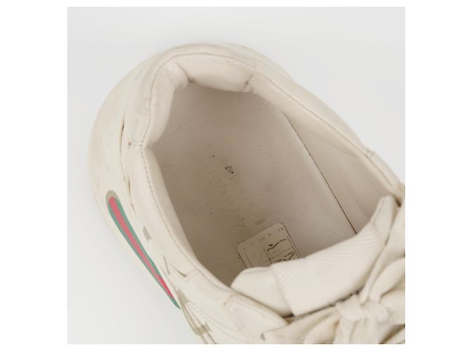 Gucci Sneakers in pelle Rayton Logo da donna Ivory Bianco - vista 20