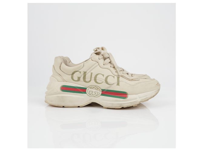 Gucci Sneakers in pelle Rayton Logo da donna Ivory Bianco - vista 4