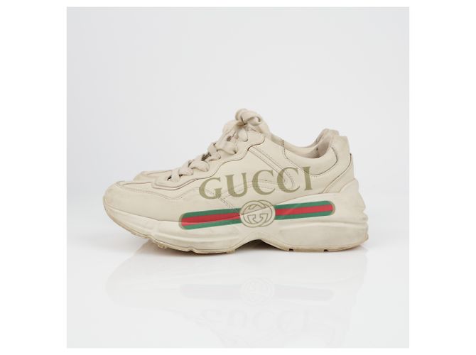 Gucci Sneakers in pelle Rayton Logo da donna Ivory Bianco - vista 5