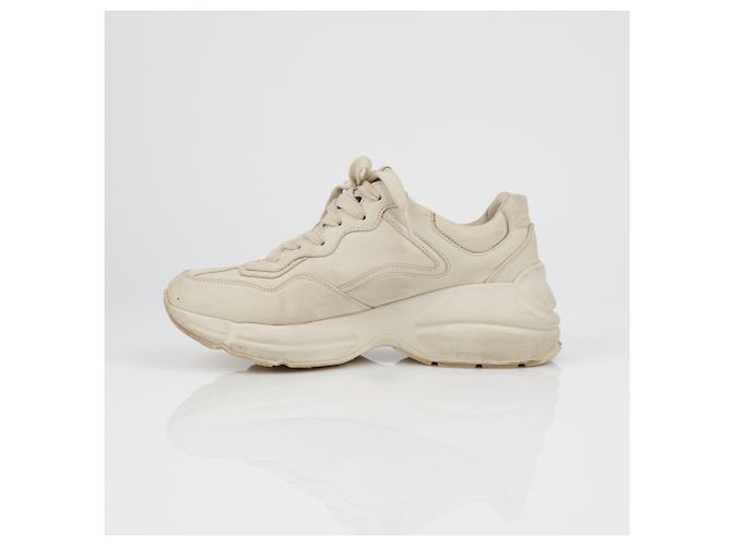 Gucci Sneakers in pelle Rayton Logo da donna Ivory Bianco - vista 7