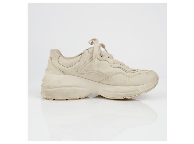 Gucci Sneakers in pelle Rayton Logo da donna Ivory Bianco - vista 9