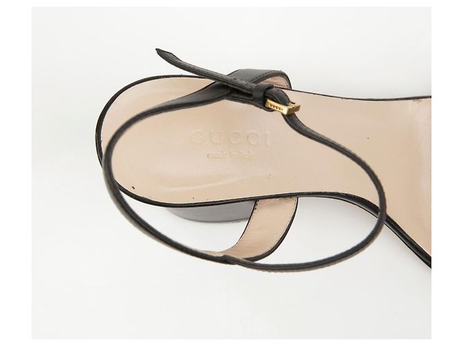 Gucci Sandali mid-heel da donna GG Marmont in pelle Nero - vista 12