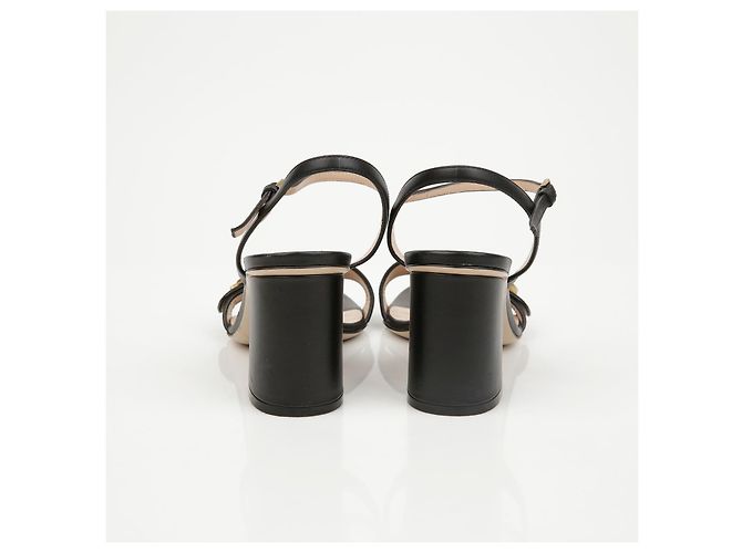 Gucci Sandali mid-heel da donna GG Marmont in pelle Nero - vista 7