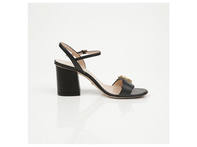 Gucci Sandali mid-heel da donna GG Marmont in pelle Nero - vista 8