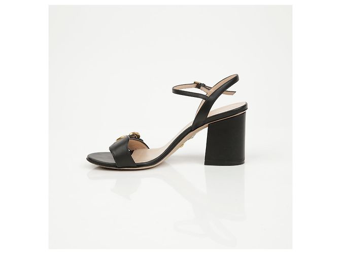 Gucci Sandali mid-heel da donna GG Marmont in pelle Nero - vista 9