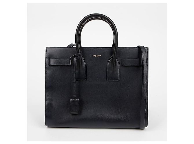 Saint Laurent Piccola Borsa Tote in Pelle Navy Blu - vista 2