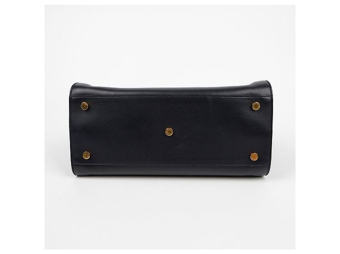Saint Laurent Piccola Borsa Tote in Pelle Navy Blu - vista 6