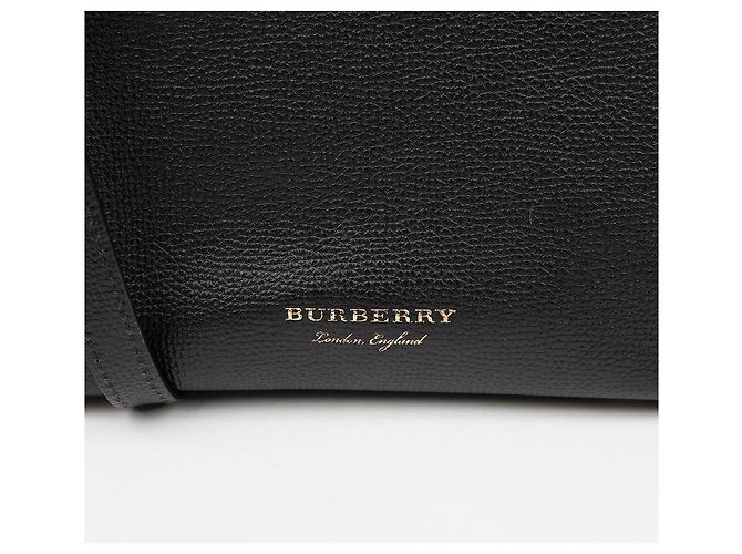 Burberry Borsa Tote a Spalla per Neonati House Check Banner in Pelle Nero - vista 3