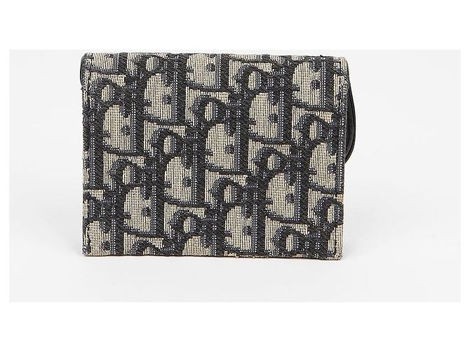 Dior Tarjetero Saddle con bolsillos acordeón en jacquard Oblique Azul - vista 4