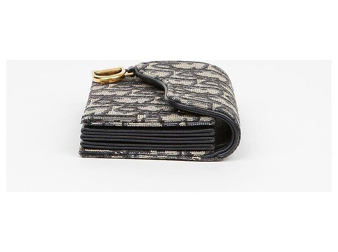 Dior Tarjetero Saddle con bolsillos acordeón en jacquard Oblique Azul - vista 5