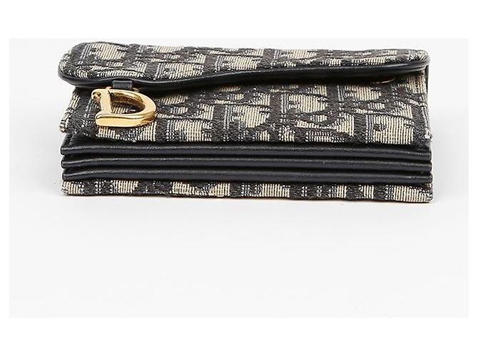 Dior Tarjetero Saddle con bolsillos acordeón en jacquard Oblique Azul - vista 6