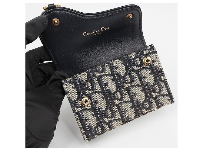 Dior Tarjetero Saddle con bolsillos acordeón en jacquard Oblique Azul - vista 7