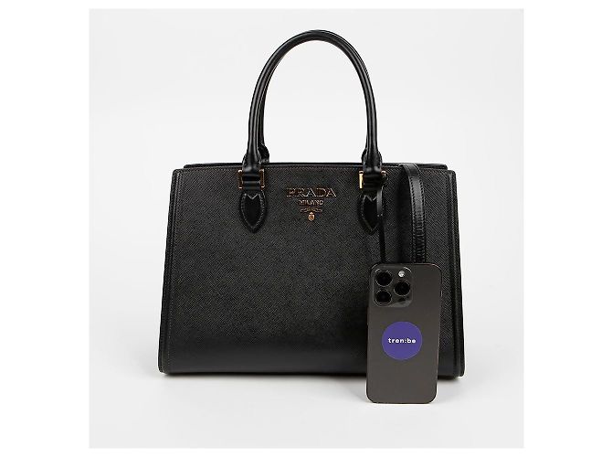 Prada Saffiano Leder Tote Bag Schwarz - Ansicht 10