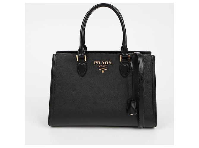 Prada Saffiano Leder Tote Bag Schwarz - Ansicht 2