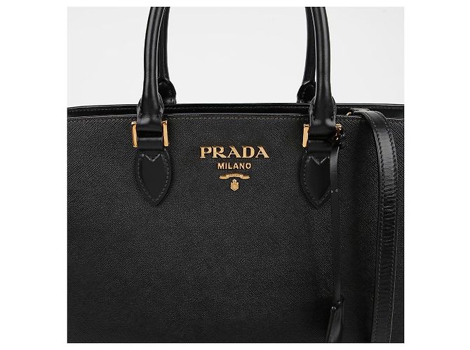 Prada Saffiano Leder Tote Bag Schwarz - Ansicht 3