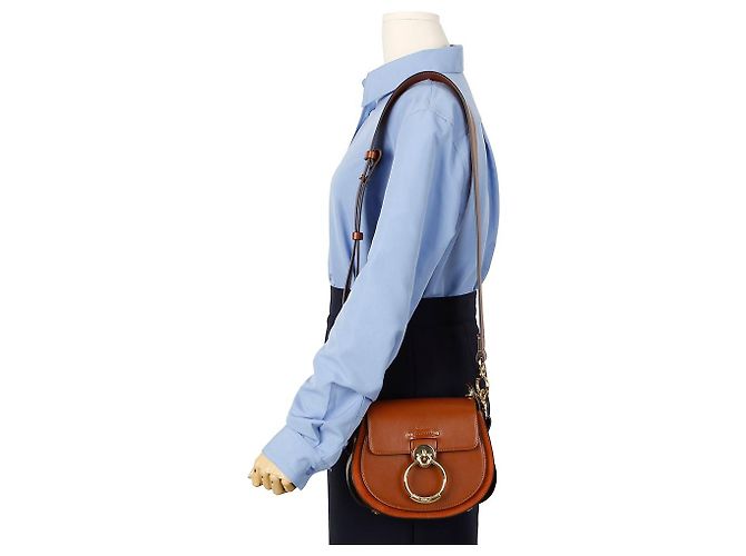 Chloé Picca Borsa Tote in Pelle Borsa a Tracolla Marrone - vista 11