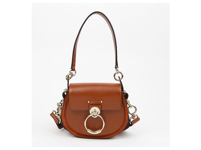 Chloé Picca Borsa Tote in Pelle Borsa a Tracolla Marrone - vista 2