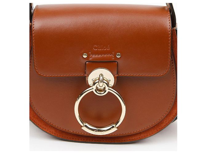 Chloé Picca Borsa Tote in Pelle Borsa a Tracolla Marrone - vista 3