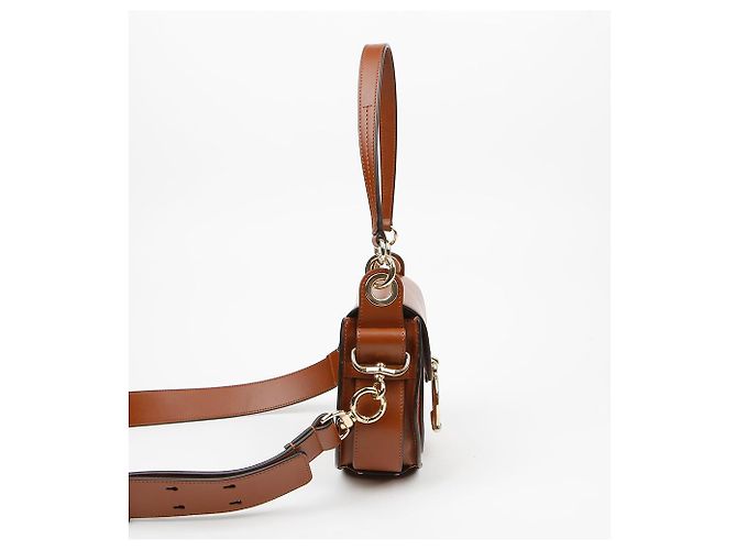 Chloé Picca Borsa Tote in Pelle Borsa a Tracolla Marrone - vista 5
