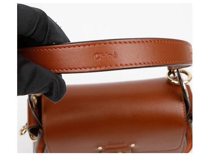 Chloé Picca Borsa Tote in Pelle Borsa a Tracolla Marrone - vista 7