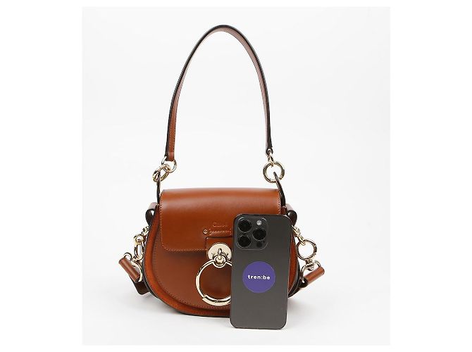 Chloé Picca Borsa Tote in Pelle Borsa a Tracolla Marrone - vista 8