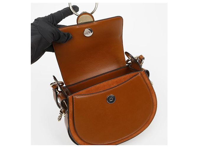 Chloé Picca Borsa Tote in Pelle Borsa a Tracolla Marrone - vista 9