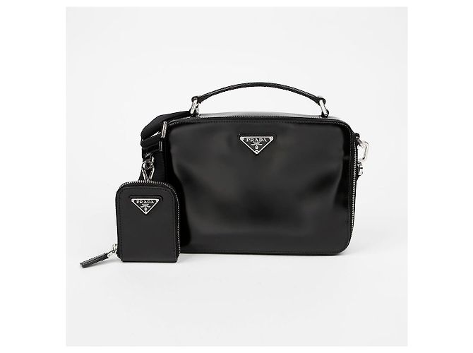 Prada Borsa a Tracolla in Pelle Spazzolata Nero - vista 2