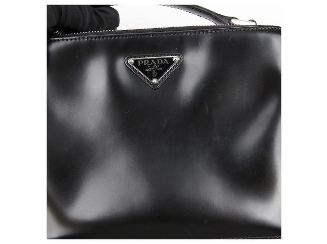 Prada Borsa a Tracolla in Pelle Spazzolata Nero - vista 4