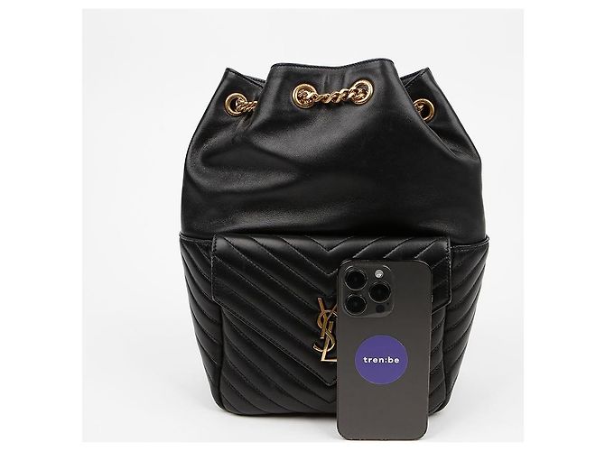Saint Laurent Matelassé Lammleder Monogram Rucksack Black Schwarz - Ansicht 13