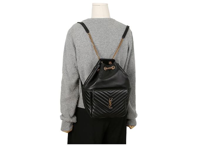 Saint Laurent Matelassé Lammleder Monogram Rucksack Black Schwarz - Ansicht 15