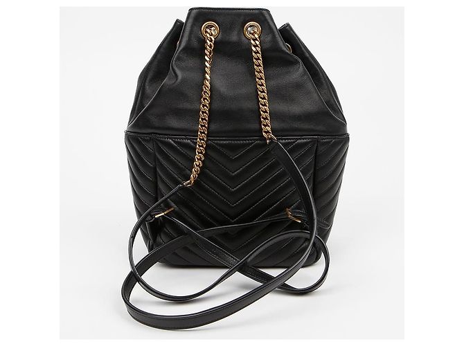 Saint Laurent Matelassé Lammleder Monogram Rucksack Black Schwarz - Ansicht 6