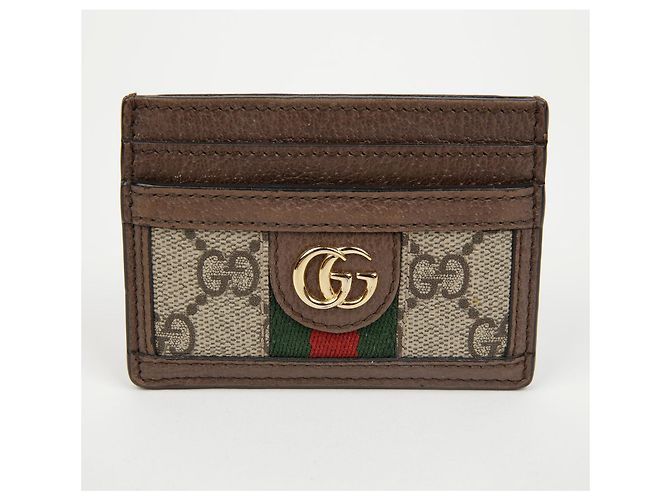 Gucci Tarjetero Ophidia GG Supreme Brown Castaño - vista 3