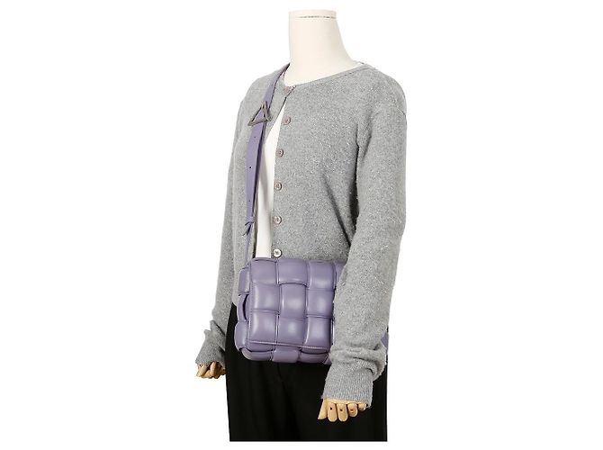 Bottega Veneta Bolsa de Ombro Cassette Acolchoada Purple Roxo - vista 12