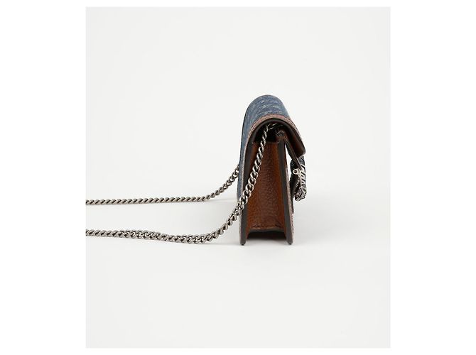 Gucci Borsa Dionysus Super Mini Blu - vista 4