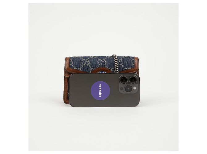 Gucci Borsa Dionysus Super Mini Blu - vista 6